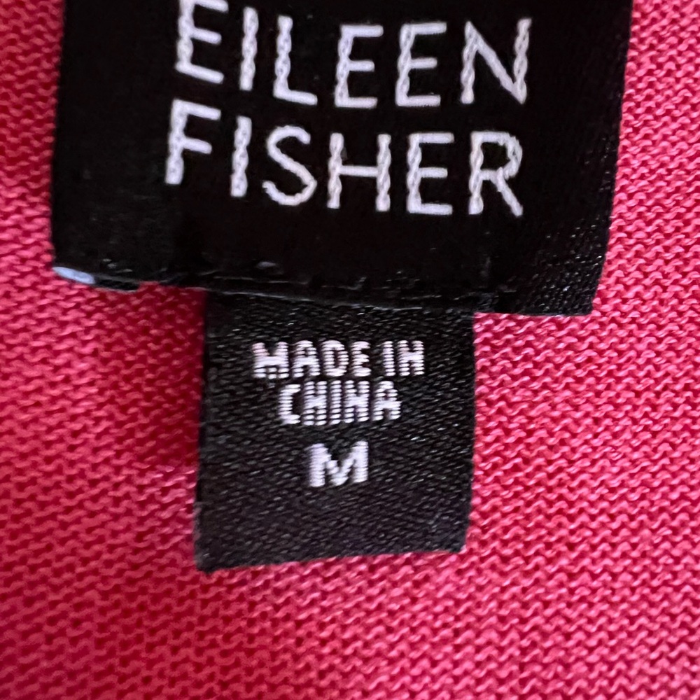 Eileen Fisher Coral-Pink Knit Cover Up Top